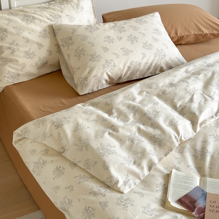 91家纺网 家纺一手货源 找家纺 棉眠 2024新款40支AB版全棉印花四件套 奶油马蒂斯