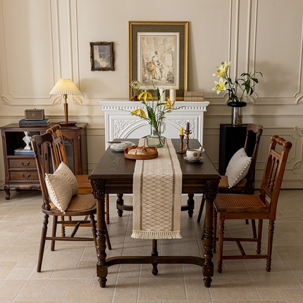 91家纺网 家纺一手货源 找家纺 （总）南通大梧纺织 2024新款桌旗--网格桌旗