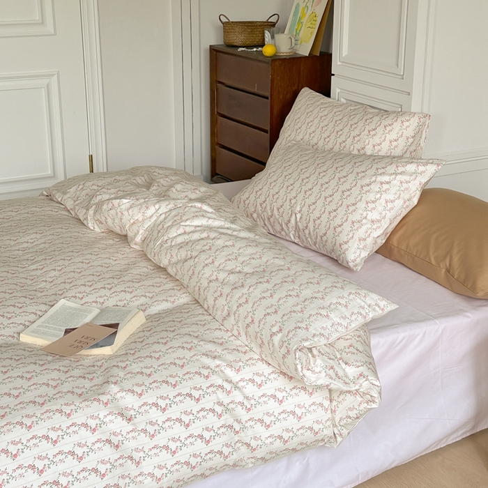 91家纺网 家纺一手货源 找家纺 棉眠 2024新款40支AB版全棉印花四件套 小乔