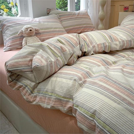 91家纺网 家纺一手货源 找家纺 （总）2024新款软糯亲肤云朵棉无印风水洗棉三件套四件套