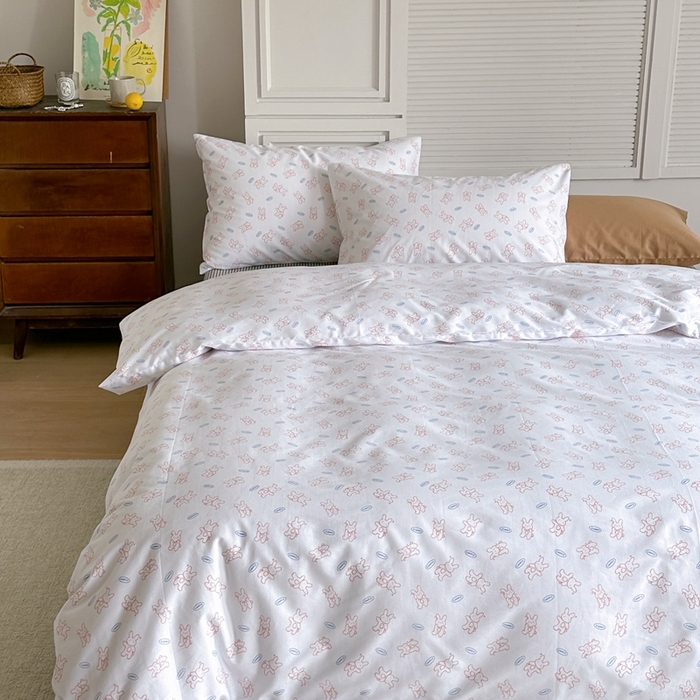 91家纺网 家纺一手货源 找家纺 棉眠 2024新款40支AB版全棉印花四件套 彩虹糖 