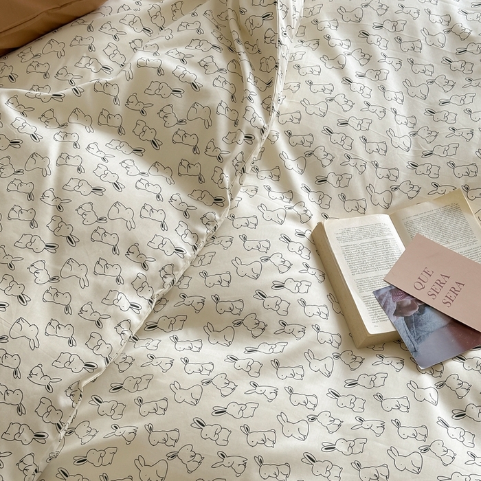 91家纺网 家纺一手货源 找家纺 棉眠 2024新款40支AB版全棉印花四件套 布卡