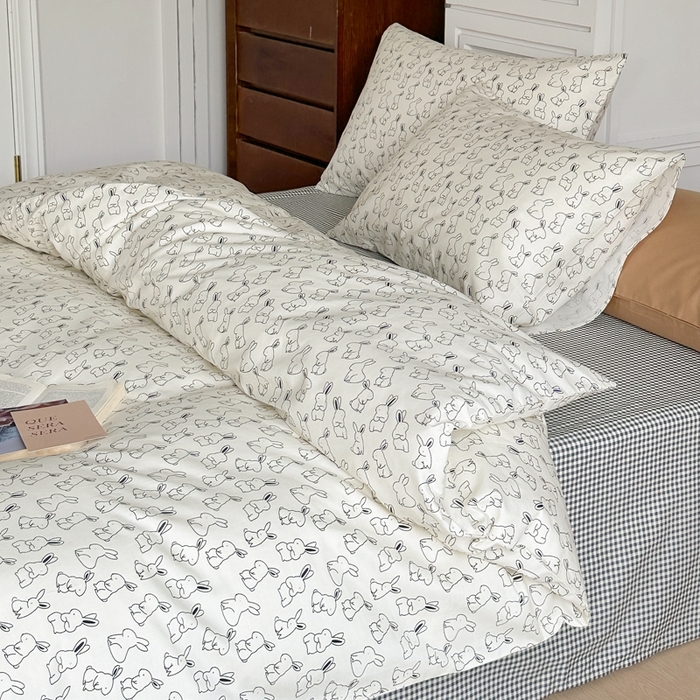 91家纺网 家纺一手货源 找家纺 棉眠 2024新款40支AB版全棉印花四件套 布卡