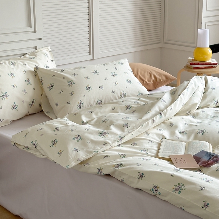 91家纺网 家纺一手货源 找家纺 棉眠 2024新款40支AB版全棉印花四件套 青梅子