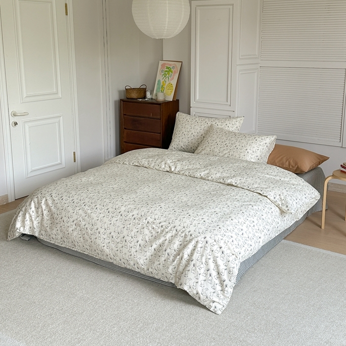 91家纺网 家纺一手货源 找家纺 棉眠 2024新款40支AB版全棉印花四件套 布卡