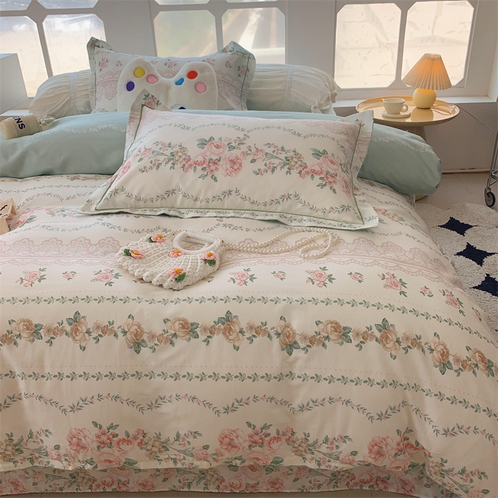 91家纺网 家纺一手货源 找家纺 莱豫家纺 2024新款纯棉四件套13070第六波 蔷薇之恋