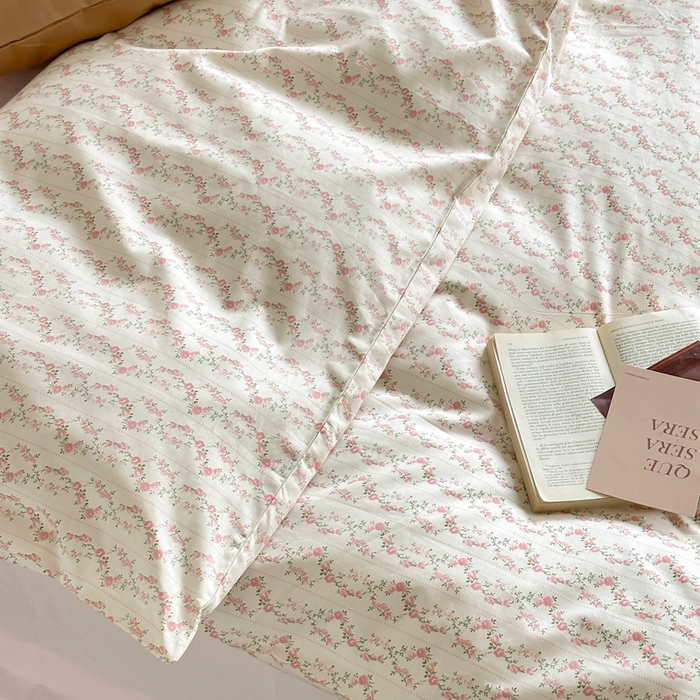 91家纺网 家纺一手货源 找家纺 棉眠 2024新款40支AB版全棉印花四件套 小乔