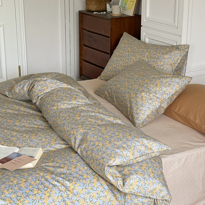 91家纺网 家纺一手货源 找家纺 棉眠 2024新款40支AB版全棉印花四件套 烟雨江南