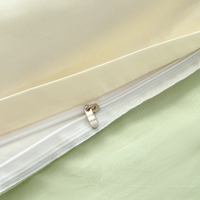 91家纺网 家纺一手货源 找家纺 米瑞娜 2024新款纯色双拼亲肤磨毛水洗棉四件套 芝士浅绿