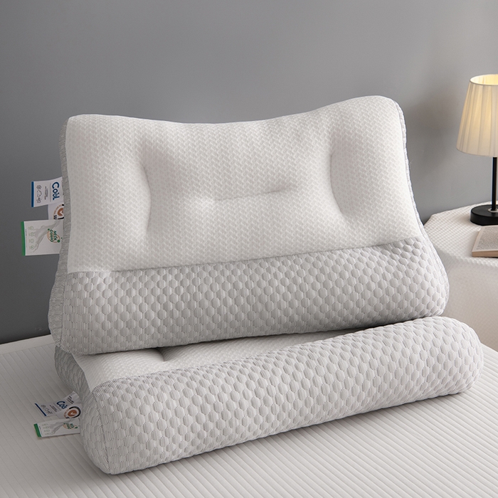 91家纺网 家纺一手货源 找家纺 爱来伊家 2024新款冰豆豆夏季枕芯反牵引枕48*74cm 牵引枕-灰