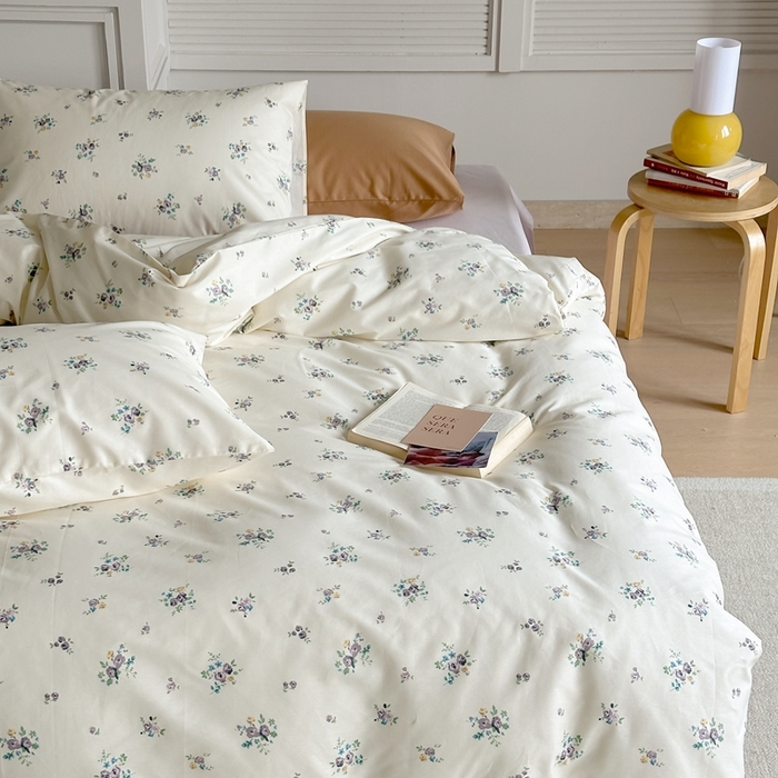 91家纺网 家纺一手货源 找家纺 棉眠 2024新款40支AB版全棉印花四件套 青梅子