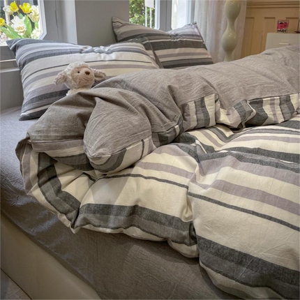 91家纺网 家纺一手货源 找家纺 （总）2024新款软糯亲肤云朵棉无印风水洗棉三件套四件套