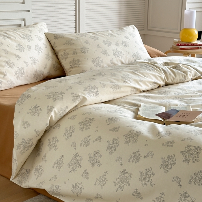 91家纺网 家纺一手货源 找家纺 棉眠 2024新款40支AB版全棉印花四件套 奶油马蒂斯