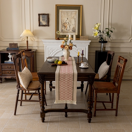 91家纺网 家纺一手货源 找家纺 （总）南通大梧纺织 2024新款桌旗--网格桌旗