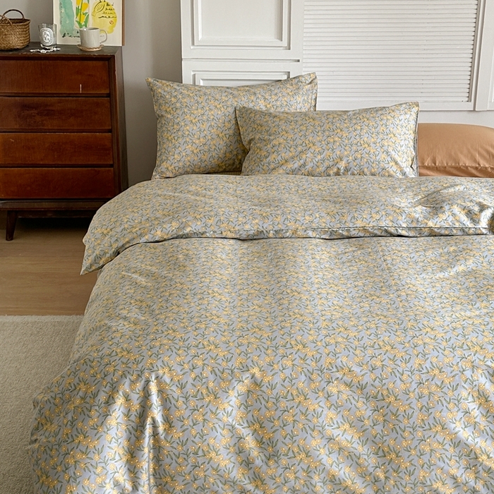 91家纺网 家纺一手货源 找家纺 棉眠 2024新款40支AB版全棉印花四件套 烟雨江南