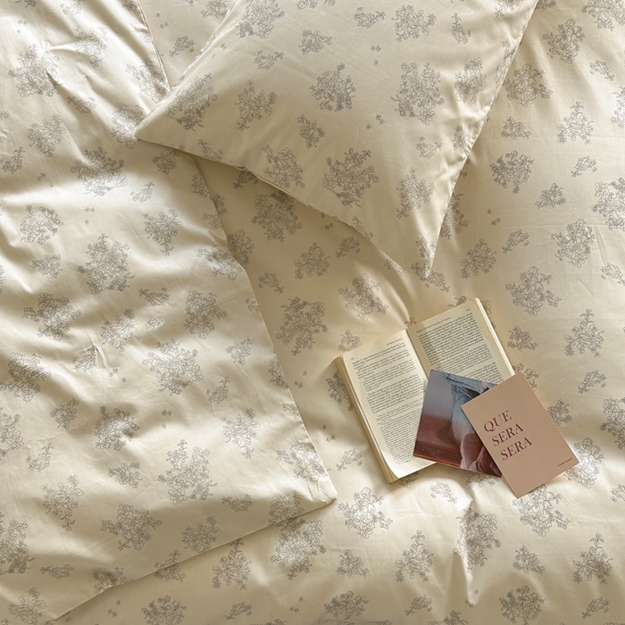 91家纺网 家纺一手货源 找家纺 棉眠 2024新款40支AB版全棉印花四件套 奶油马蒂斯