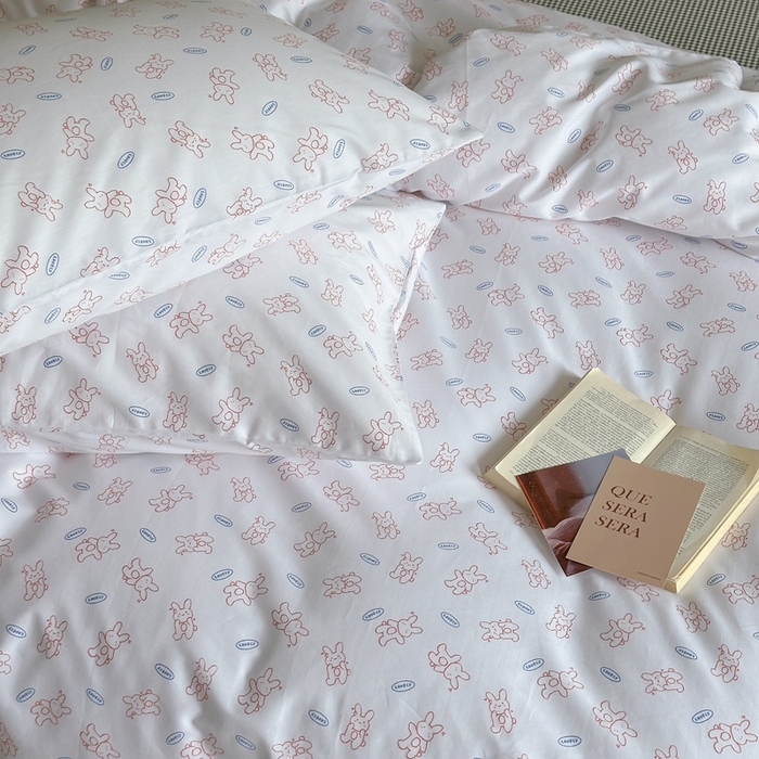 91家纺网 家纺一手货源 找家纺 棉眠 2024新款40支AB版全棉印花四件套 彩虹糖 