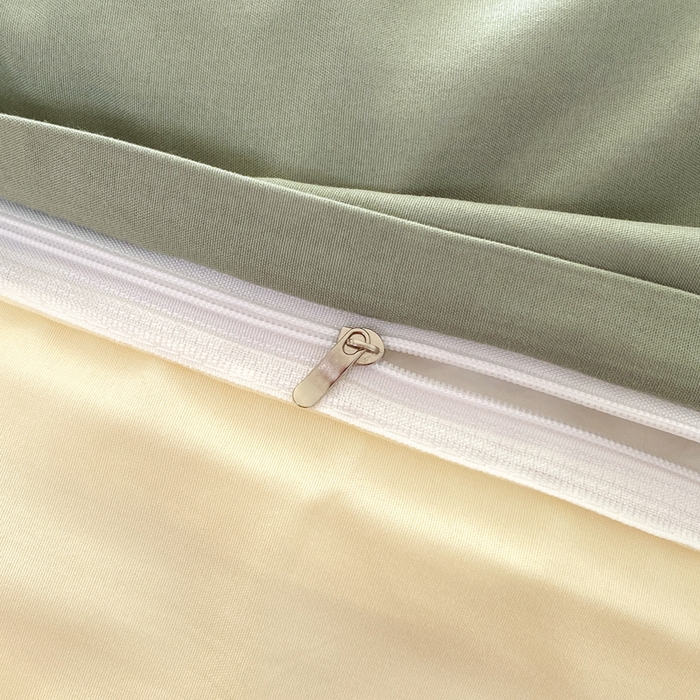 91家纺网 家纺一手货源 找家纺 米瑞娜 2024新款纯色双拼亲肤磨毛水洗棉四件套 抹茶奶油