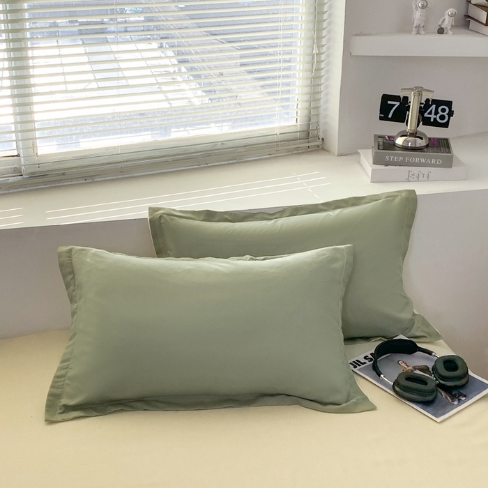 91家纺网 家纺一手货源 找家纺 米瑞娜 2024新款纯色双拼亲肤磨毛水洗棉四件套 抹茶奶油