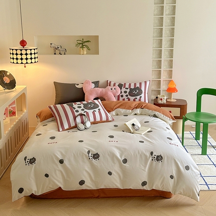 91家纺网 家纺一手货源 找家纺 （总）富瑞阁 2024新款ins13372全棉数码印花四件套