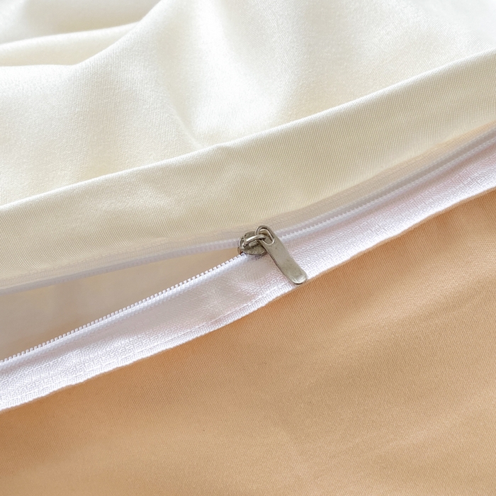 91家纺网 家纺一手货源 找家纺 米瑞娜 2024新款纯色双拼亲肤磨毛水洗棉四件套 奶茶芝士