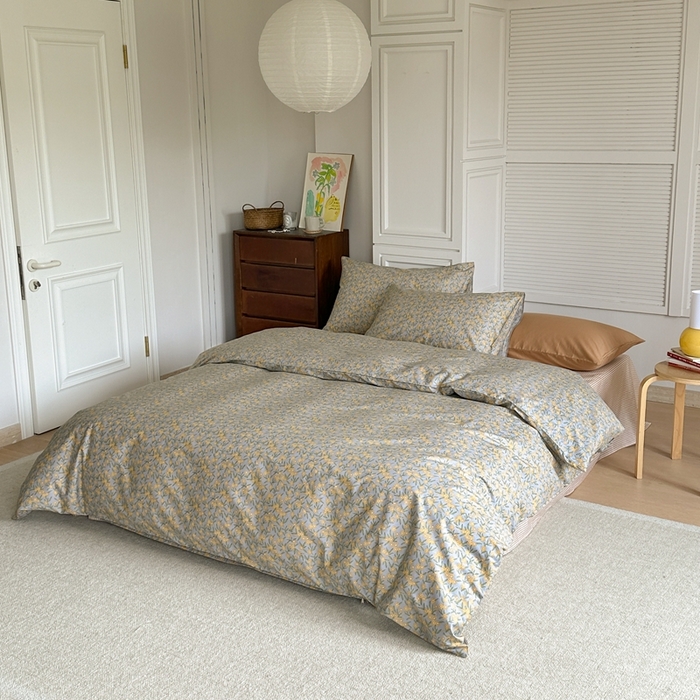 91家纺网 家纺一手货源 找家纺 棉眠 2024新款40支AB版全棉印花四件套 烟雨江南