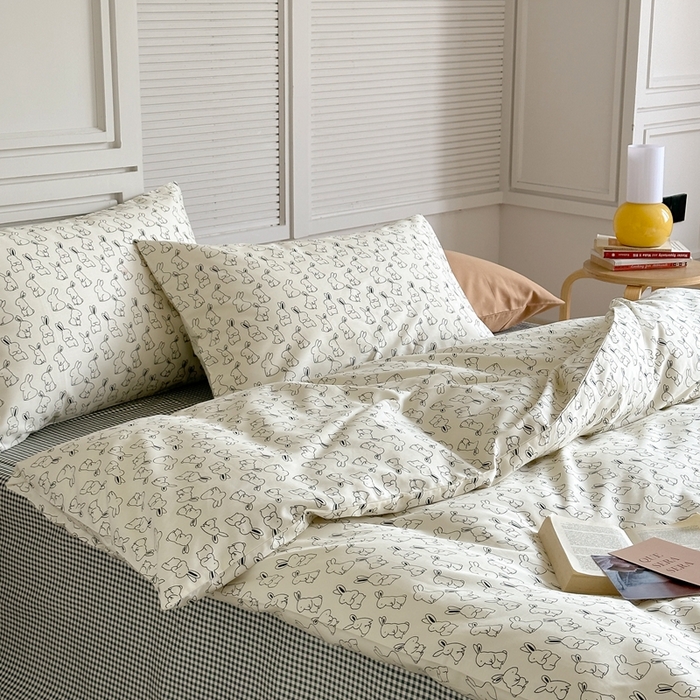 91家纺网 家纺一手货源 找家纺 棉眠 2024新款40支AB版全棉印花四件套 布卡