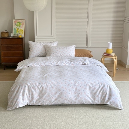 棉眠 2024新款40支AB版全棉印花四件套 彩虹糖  