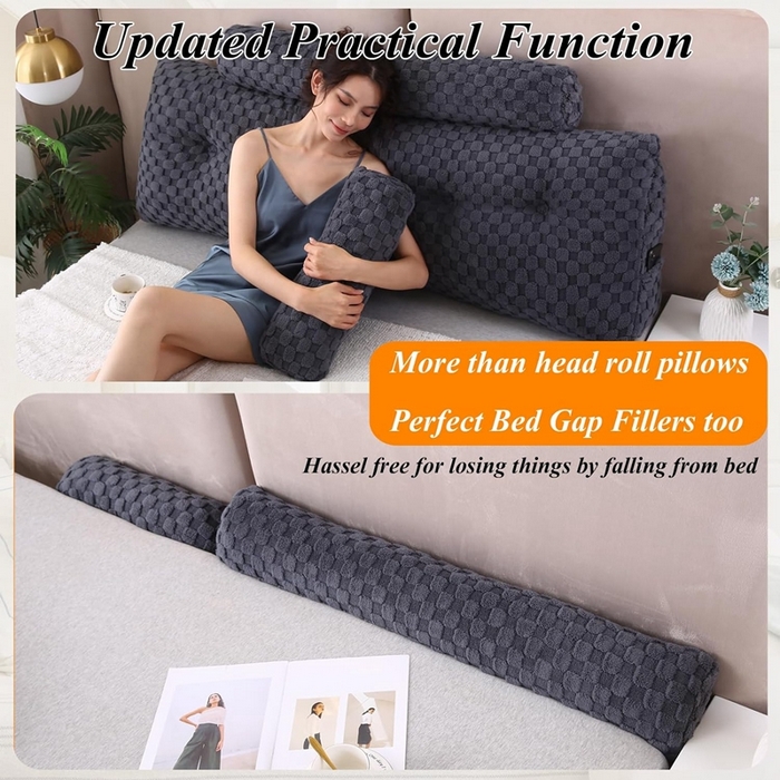 91家纺网 家纺一手货源 找家纺 永光家居 2024新款三角靠枕 床头靠垫抱枕榻榻米软包外贸货源