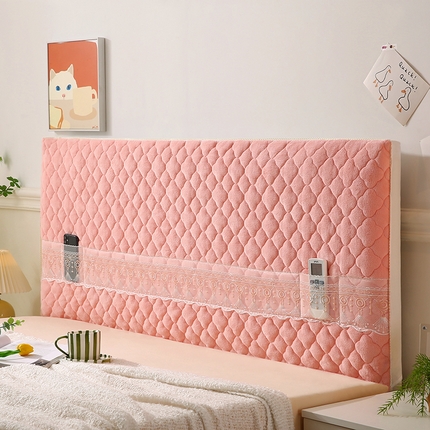 91家纺网 家纺一手货源 找家纺 （总）永光家居 2024新款牛奶绒夹棉全包式床头罩 床头靠枕万能软包