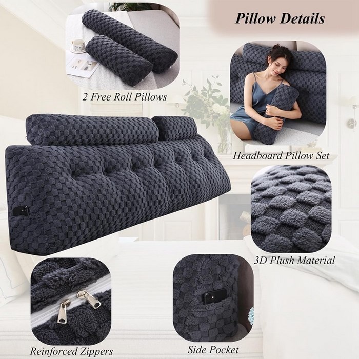 91家纺网 家纺一手货源 找家纺 永光家居 2024新款三角靠枕 床头靠垫抱枕榻榻米软包外贸货源