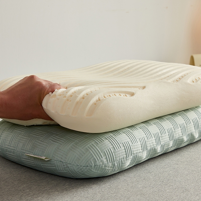 91家纺网 家纺一手货源 找家纺 沃兰国际 2024新款华夫格乳胶蛋糕枕枕头枕芯60*38*11 薄荷绿