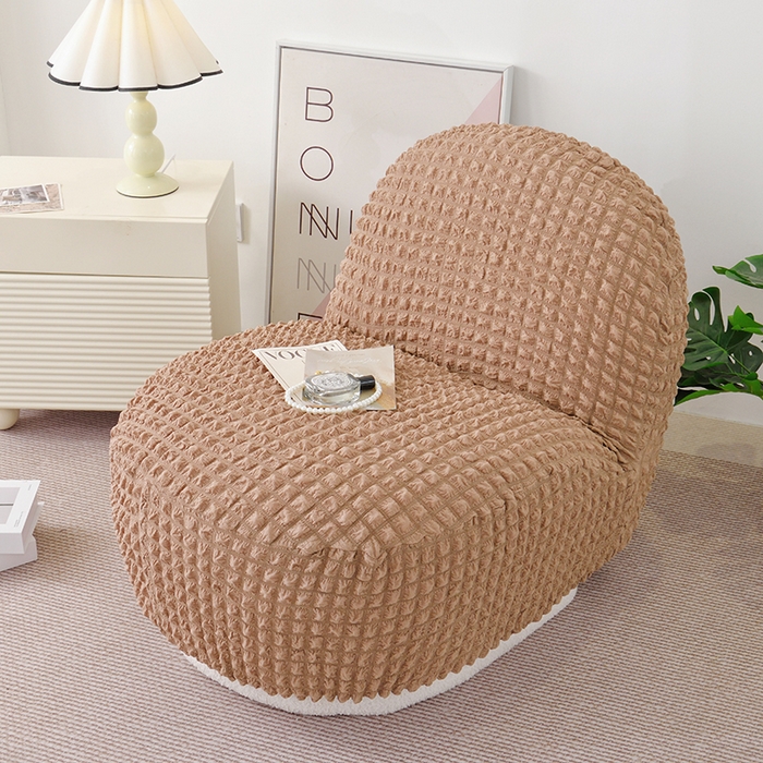 91家纺网 家纺一手货源 找家纺 启博家纺 2024新款白胖子雪梨椅泡泡纱沙发套 咖色