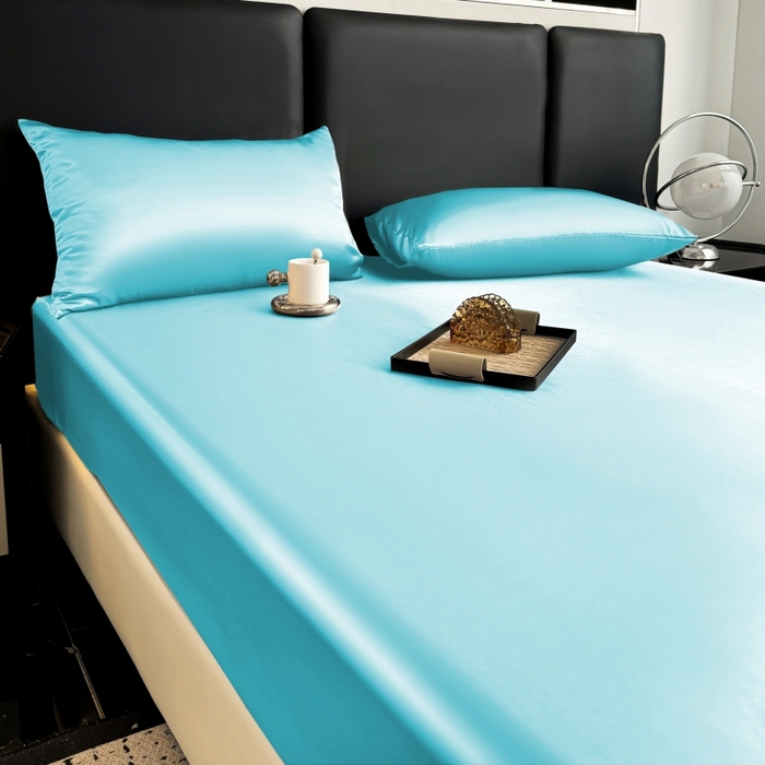 91家纺网 家纺一手货源 找家纺 2024新款轻奢风水洗冰丝床笠 静谧兰