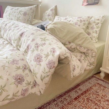 91家纺网 家纺一手货源 找家纺 （总）希文家纺 2024新款全棉13372繁花系列四件套