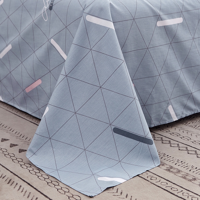 91家纺网 家纺一手货源 找家纺 恩泽 2024新款ins风全棉单品床单几何旋律