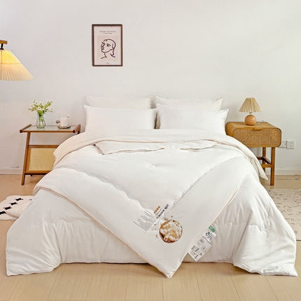 思雅庭 2024新款亲肤棉蚕蛹蛋白子母被 白色
