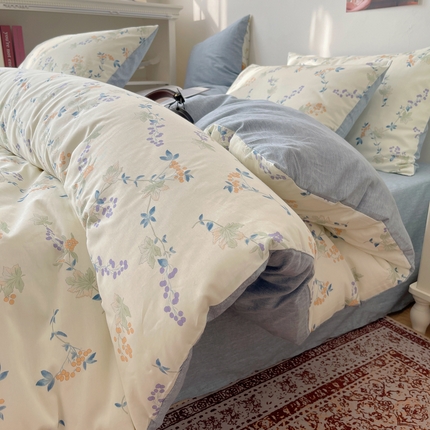 91家纺网 家纺一手货源 找家纺 （总）希文家纺 2024新款全棉13372繁花系列四件套