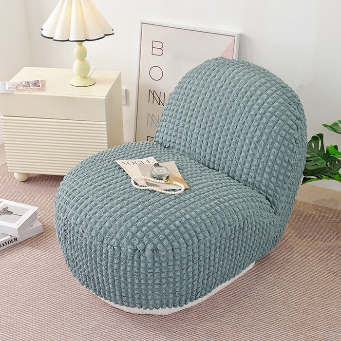 91家纺网 家纺一手货源 找家纺 启博家纺 2024新款白胖子雪梨椅泡泡纱沙发套 雾霾蓝