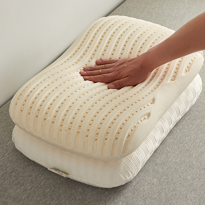 91家纺网 家纺一手货源 找家纺 沃兰国际 2024新款华夫格乳胶蛋糕枕枕头枕芯60*38*11 雅致白