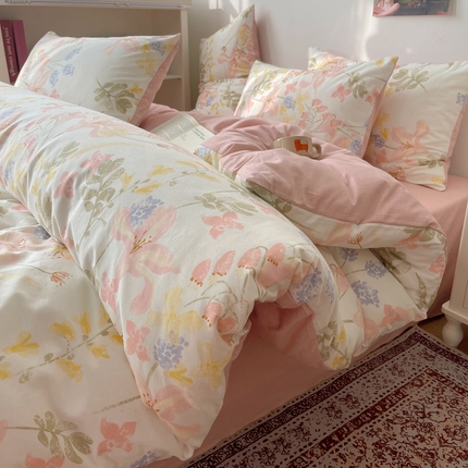 91家纺网 家纺一手货源 找家纺 （总）希文家纺 2024新款全棉13372繁花系列四件套