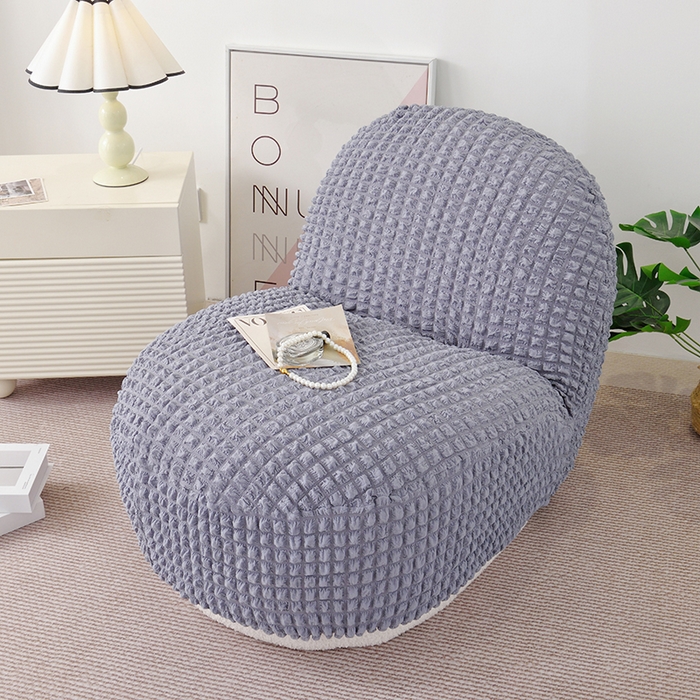 91家纺网 家纺一手货源 找家纺 启博家纺 2024新款白胖子雪梨椅泡泡纱沙发套 灰蓝