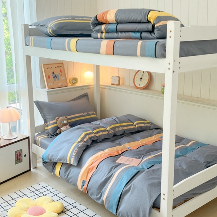 91家纺网 家纺一手货源 找家纺 莱通家纺 2024新款12868印花学生宿舍套件 安享生活