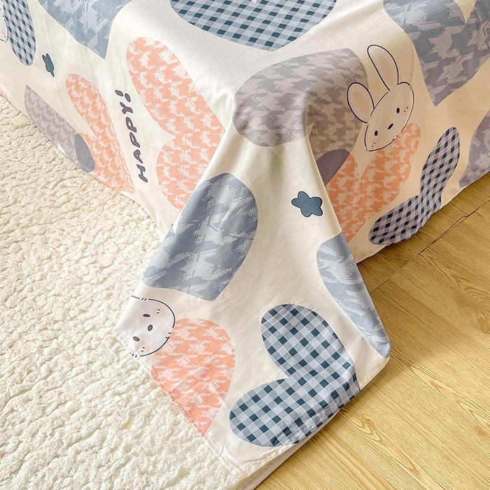 91家纺网 家纺一手货源 找家纺 恩泽 2024新款ins风全棉单品床单漫步时光