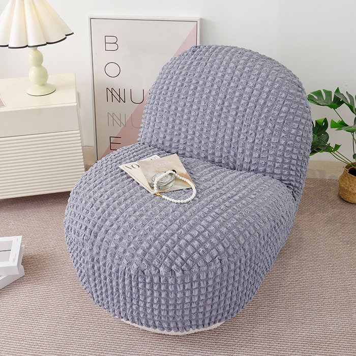 91家纺网 家纺一手货源 找家纺 启博家纺 2024新款白胖子雪梨椅泡泡纱沙发套 灰蓝