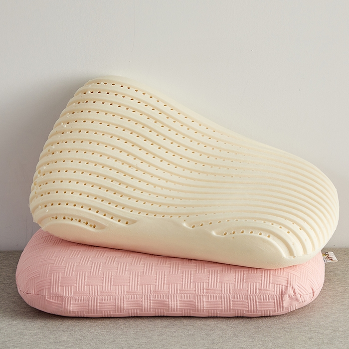 91家纺网 家纺一手货源 找家纺 沃兰国际 2024新款华夫格乳胶蛋糕枕枕头枕芯60*38*11 樱花粉