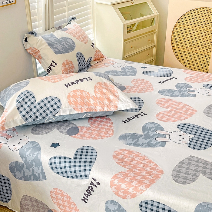 91家纺网 家纺一手货源 找家纺 恩泽 2024新款ins风全棉单品床单漫步时光