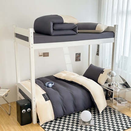 91家纺网 家纺一手货源 找家纺 （总）麦空家居 2025新款学生季亲肤水洗棉刺绣四件套学生三件套-曲奇