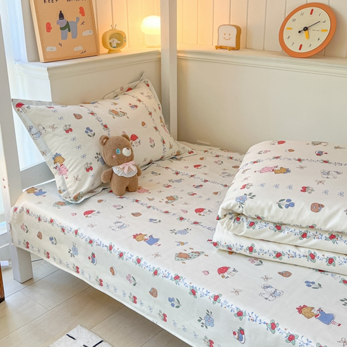 91家纺网 家纺一手货源 找家纺 莱通家纺 2024新款12868印花学生宿舍套件 丛林逸趣