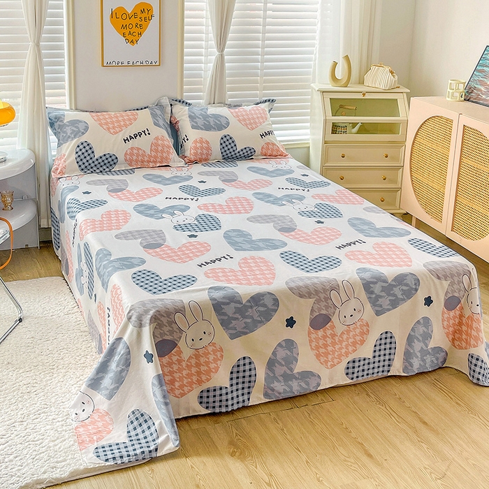 91家纺网 家纺一手货源 找家纺 恩泽 2024新款ins风全棉单品床单漫步时光